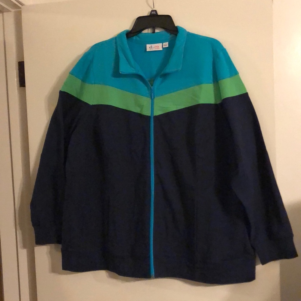 Denim and Co.  2X blue zip up light weight